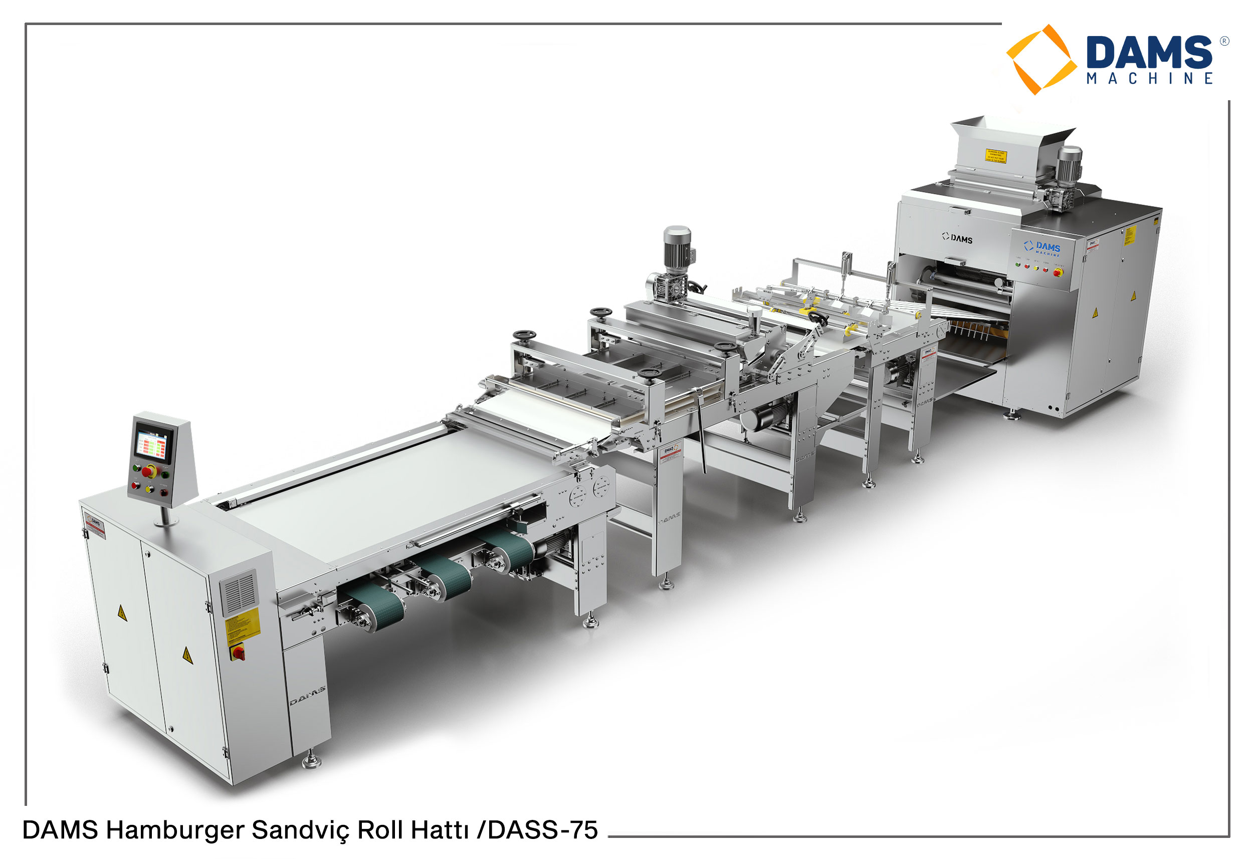 Linha de Produção de Pão de Hambúrguer e Sanduíche DAMS sem Descanso Intermediário DASS-75